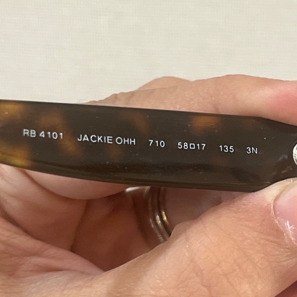 RAY-BAN JACKIE OHH RB4101 710/T5 Italy Brown Tortoise Sunglasses Frame 58-17-135 - Picture 4 of 8